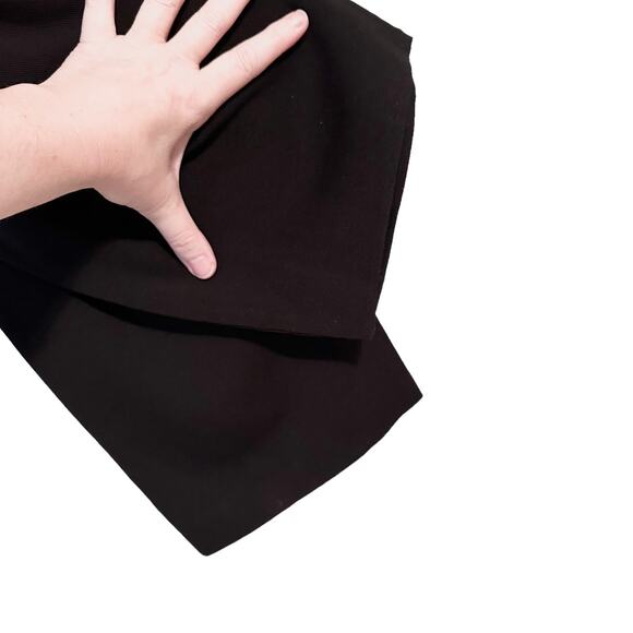 Misook Black Knit Pant Size Large Elastic Waist Sleeves Slightly Sheer - Picture 3 of 5